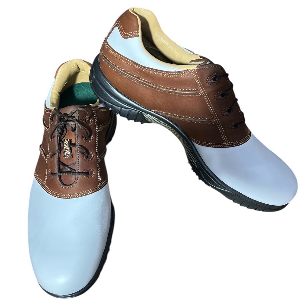 FootJoy Men's White and Brown Oxfords